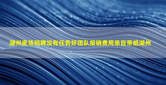 湖州夜场招聘没有任务好团队报销费用亲自带组湖州